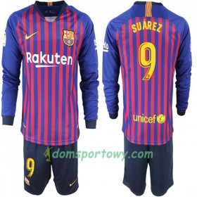 Koszulka FC Barcelona Suarez 9 Dziecięcy Domowe Koszulki Piłkarskie 2018-2019 Długi Rękaw